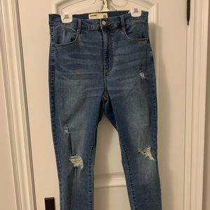 Garage Ripped Skinny Blue Jeans